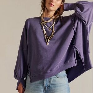 We The Free People Camden Sweatshirt Size S Purple